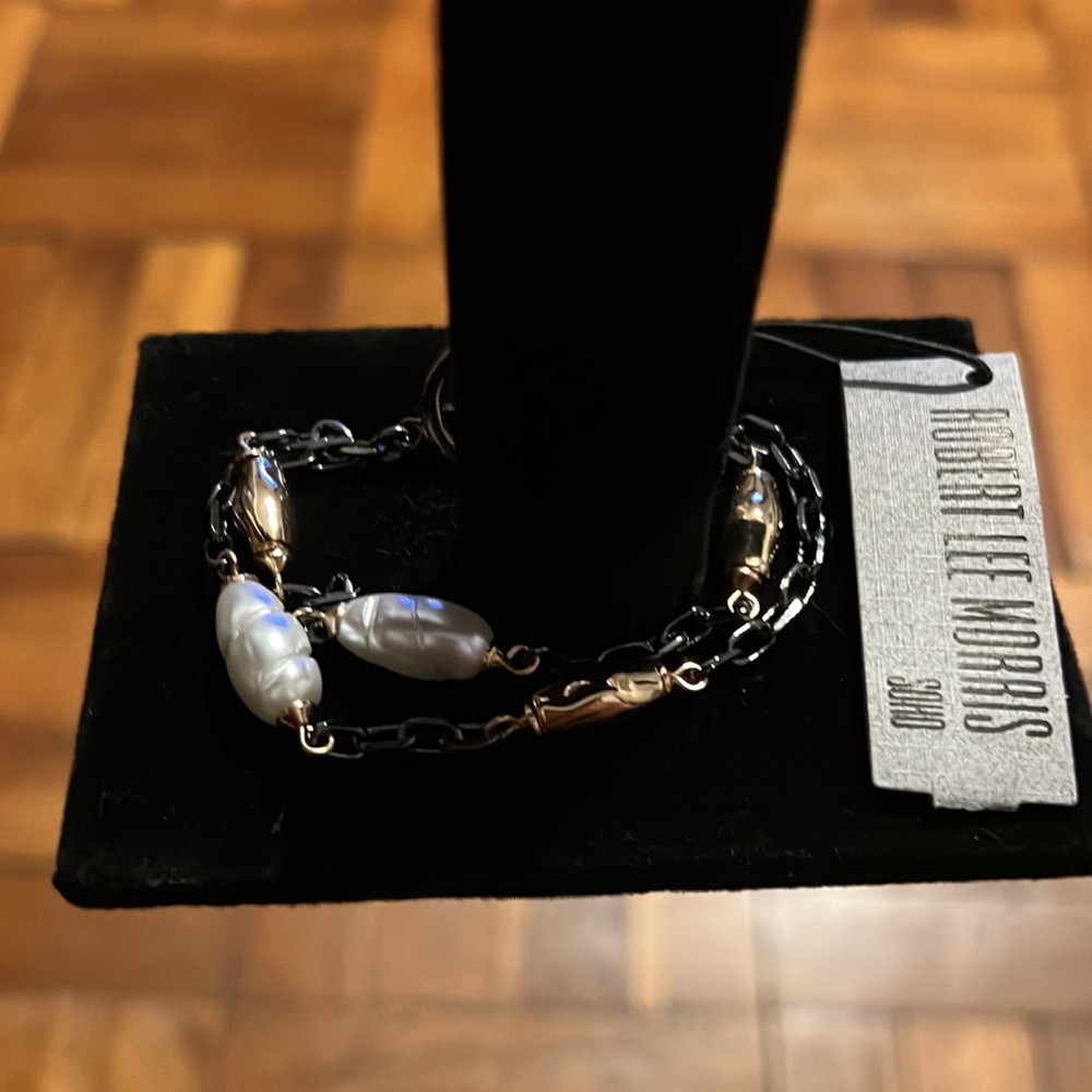 Robert Lee Morris two tone faux pearl bracelet